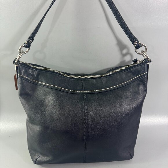 Vintage Coach F13764 Black Leather Hobo Bag - Picture 5 of 13